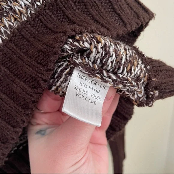Takeout | Brown Striped Crop Sweater | Size Medium - Picture 8 of 8